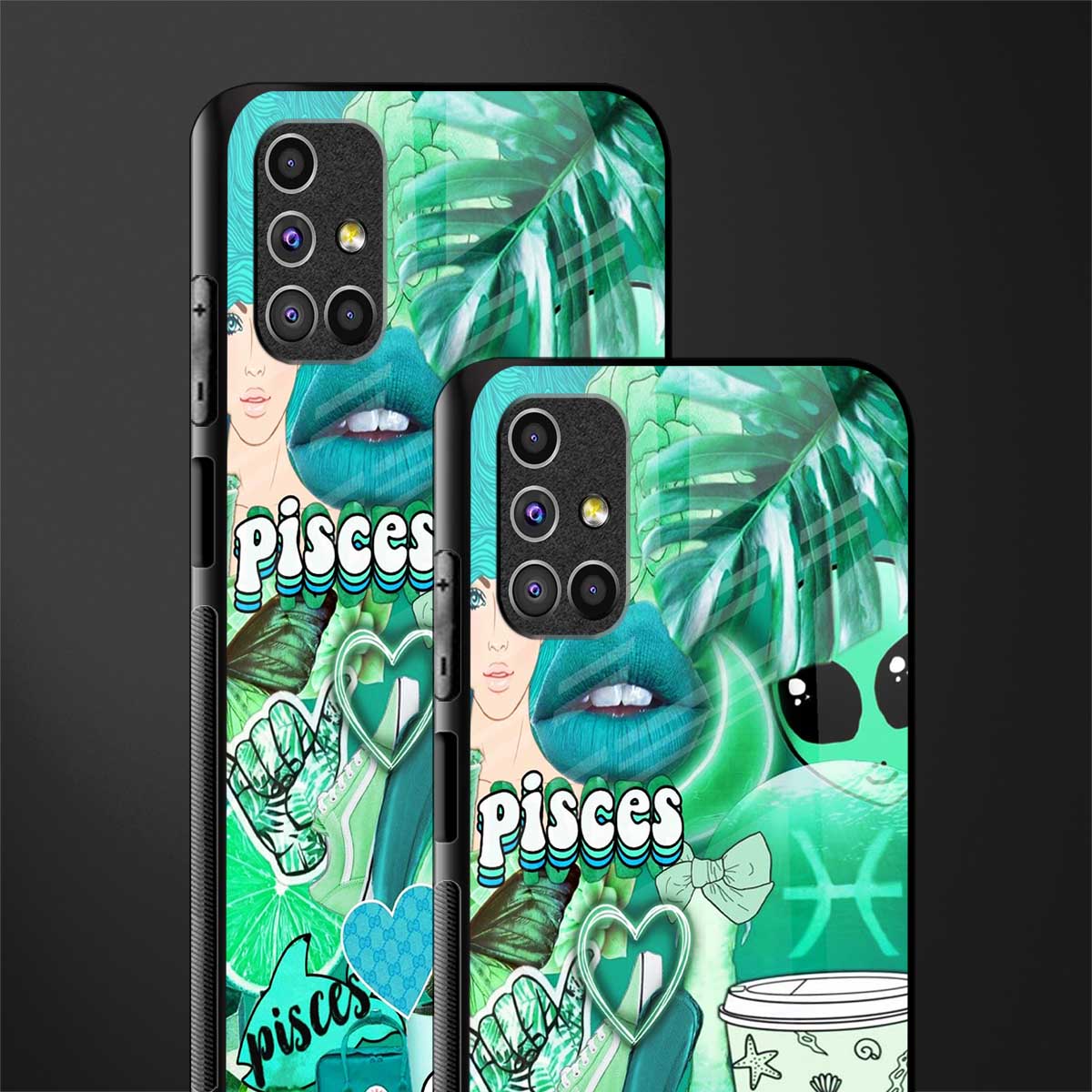 pisces aesthetic collage glass case for samsung galaxy m31s image-2