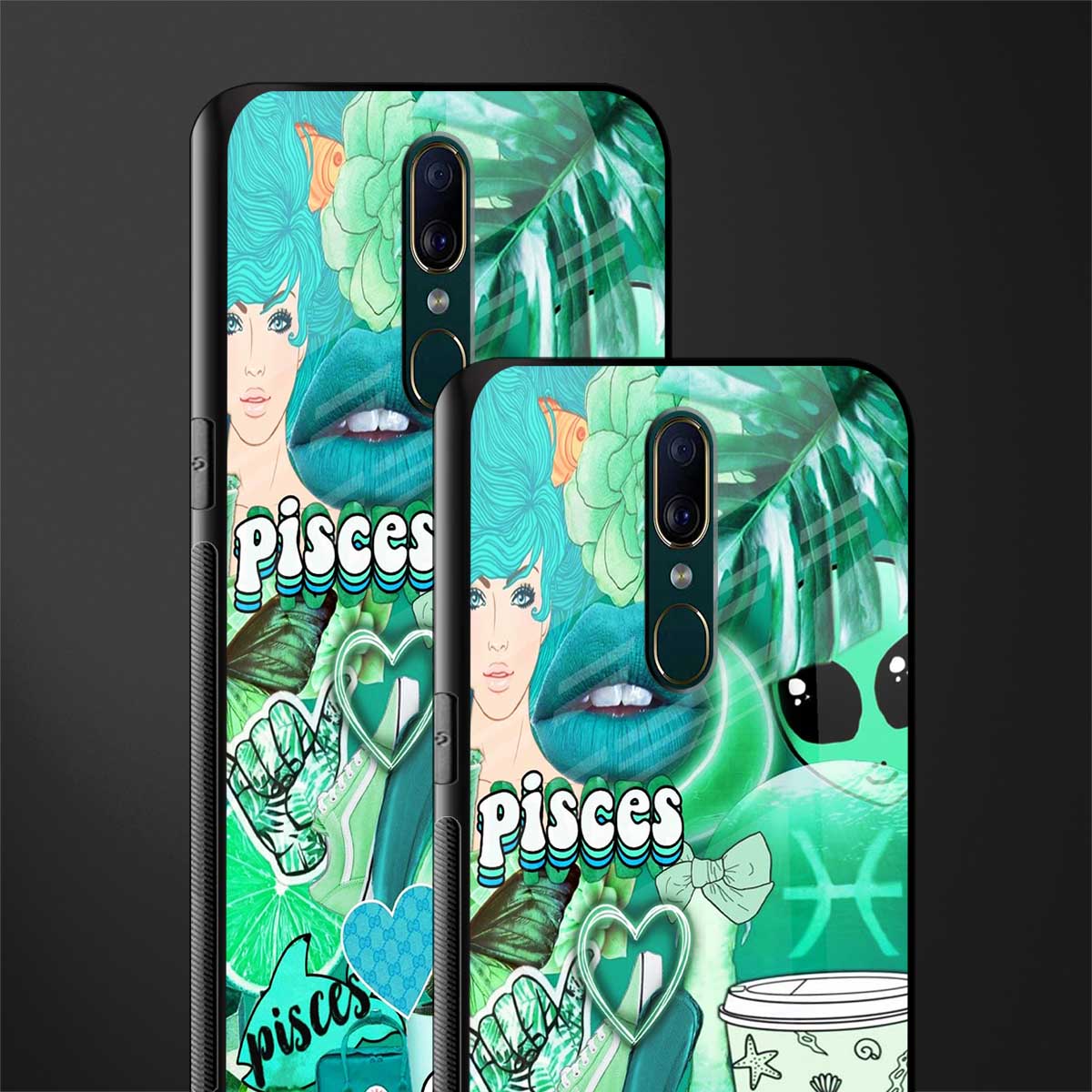 pisces aesthetic collage glass case for oppo f11 image-2