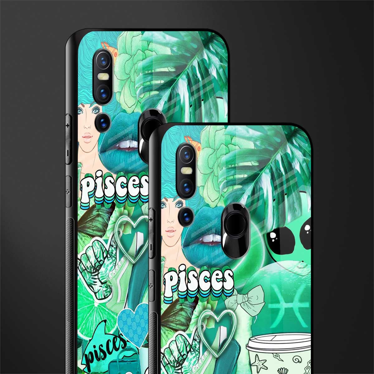 pisces aesthetic collage glass case for vivo v15 image-2