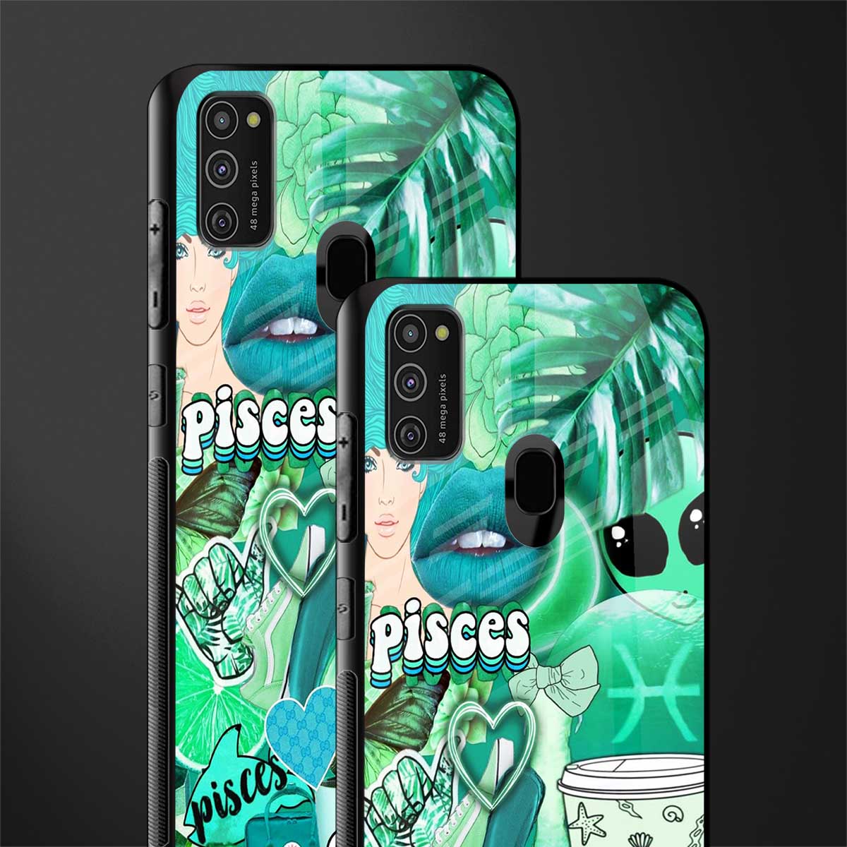 pisces aesthetic collage glass case for samsung galaxy m21 image-2