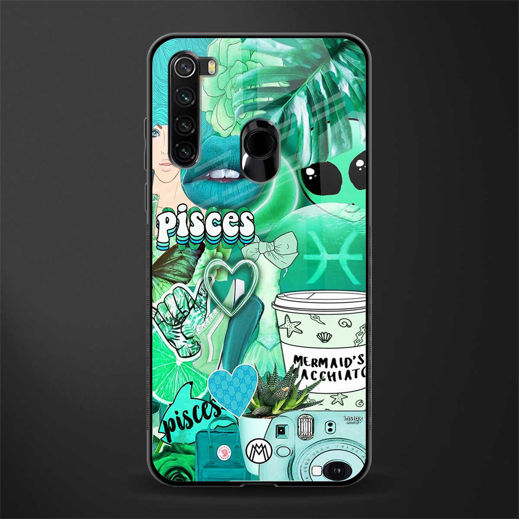 pisces aesthetic collage glass case for redmi note 8 image