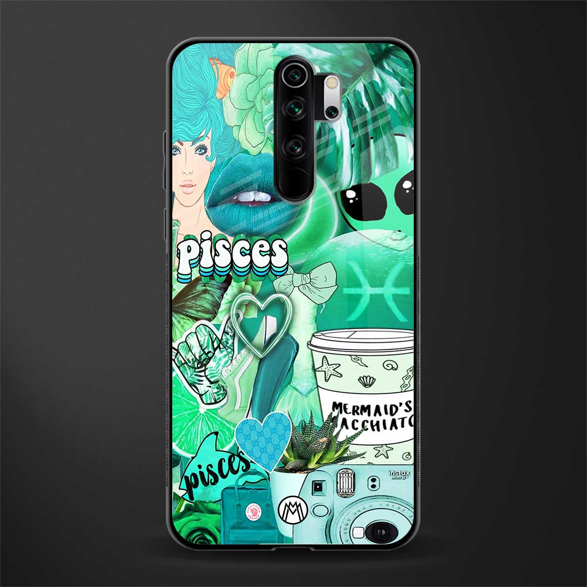 pisces aesthetic collage glass case for redmi note 8 pro image