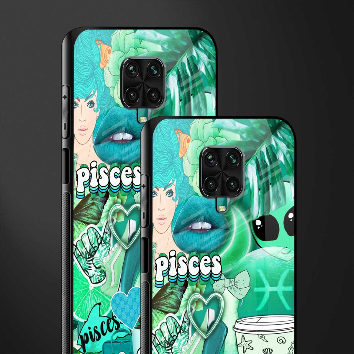 pisces aesthetic collage glass case for redmi note 9 pro image-2