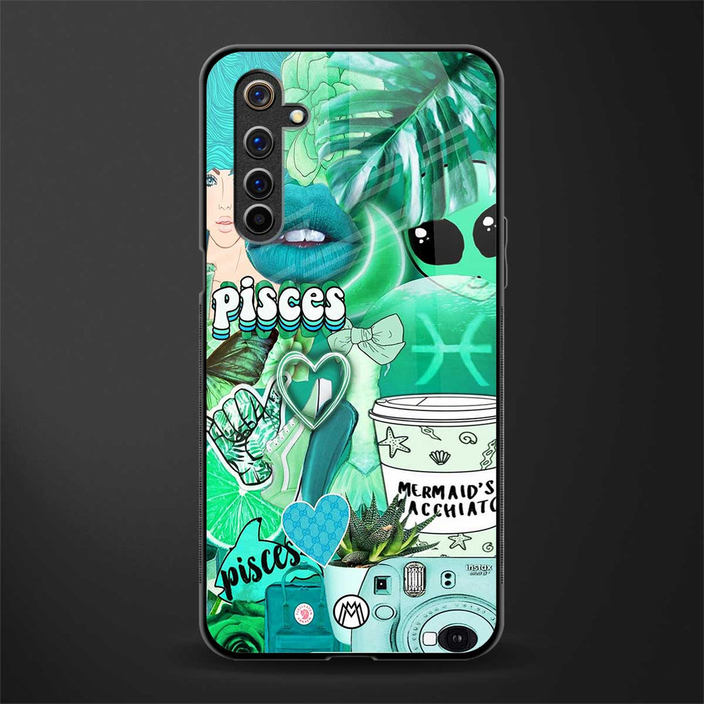 pisces aesthetic collage glass case for realme 6 image