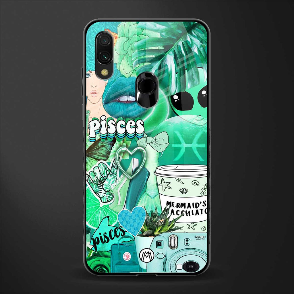 pisces aesthetic collage glass case for redmi note 7s image