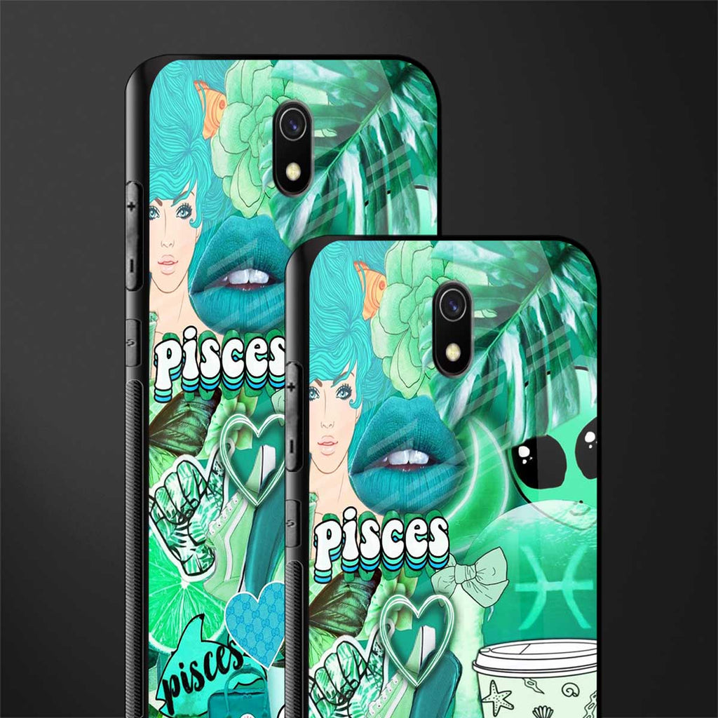 pisces aesthetic collage glass case for redmi 8a image-2