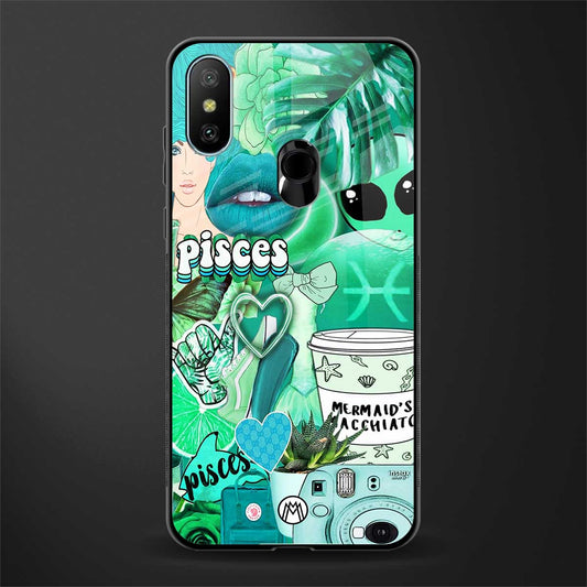 pisces aesthetic collage glass case for redmi 6 pro image