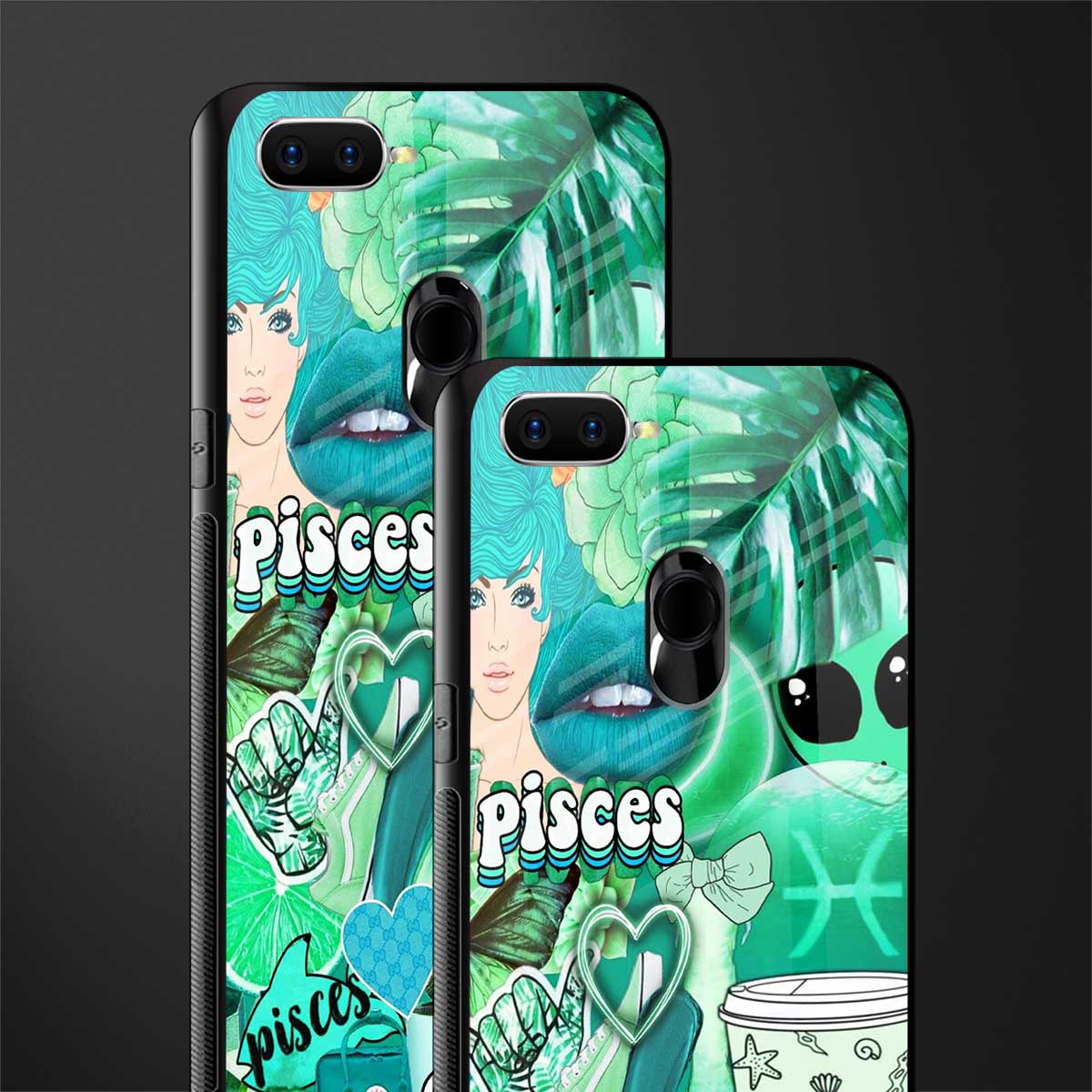 pisces aesthetic collage glass case for oppo a7 image-2