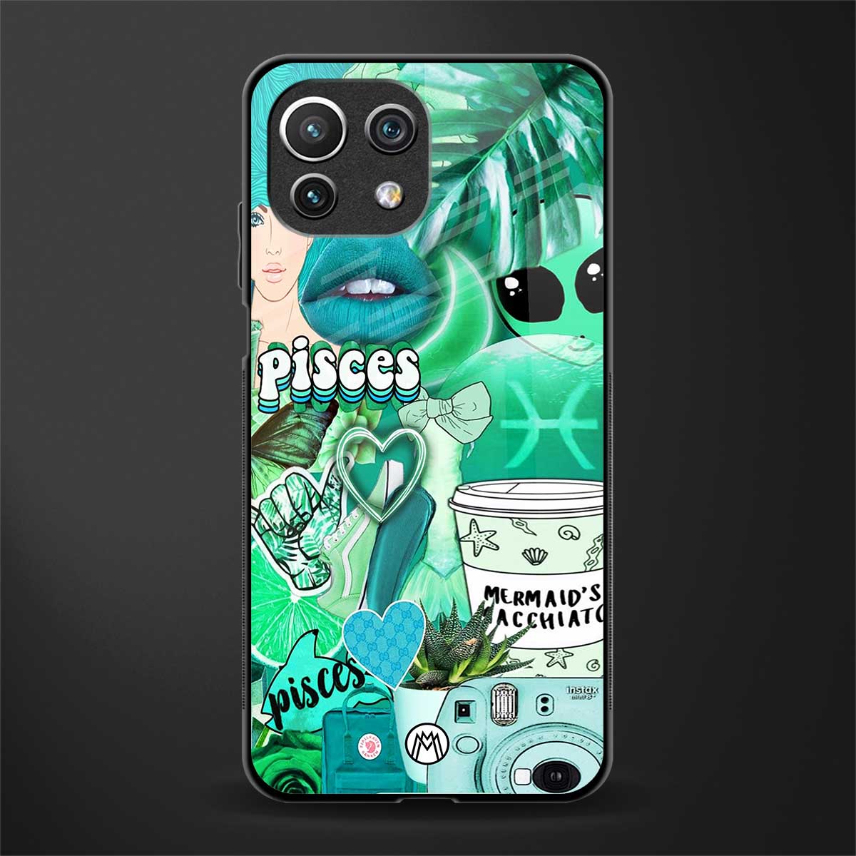 pisces aesthetic collage glass case for mi 11 lite image