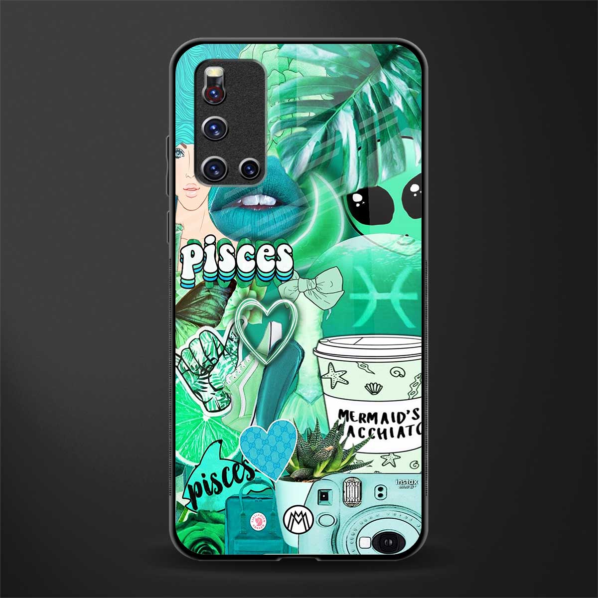 pisces aesthetic collage glass case for vivo v19 image
