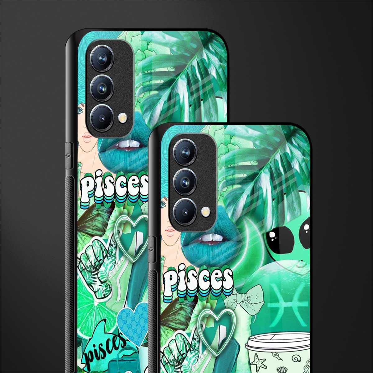 pisces aesthetic collage glass case for oppo f19s image-2