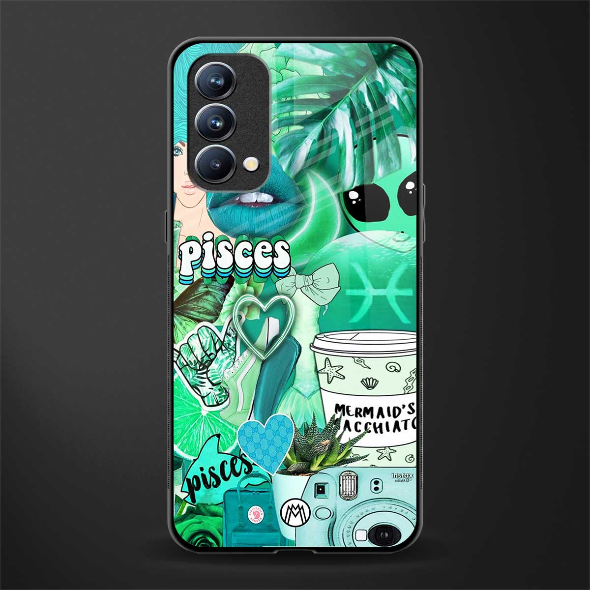 pisces aesthetic collage glass case for oppo f19 image