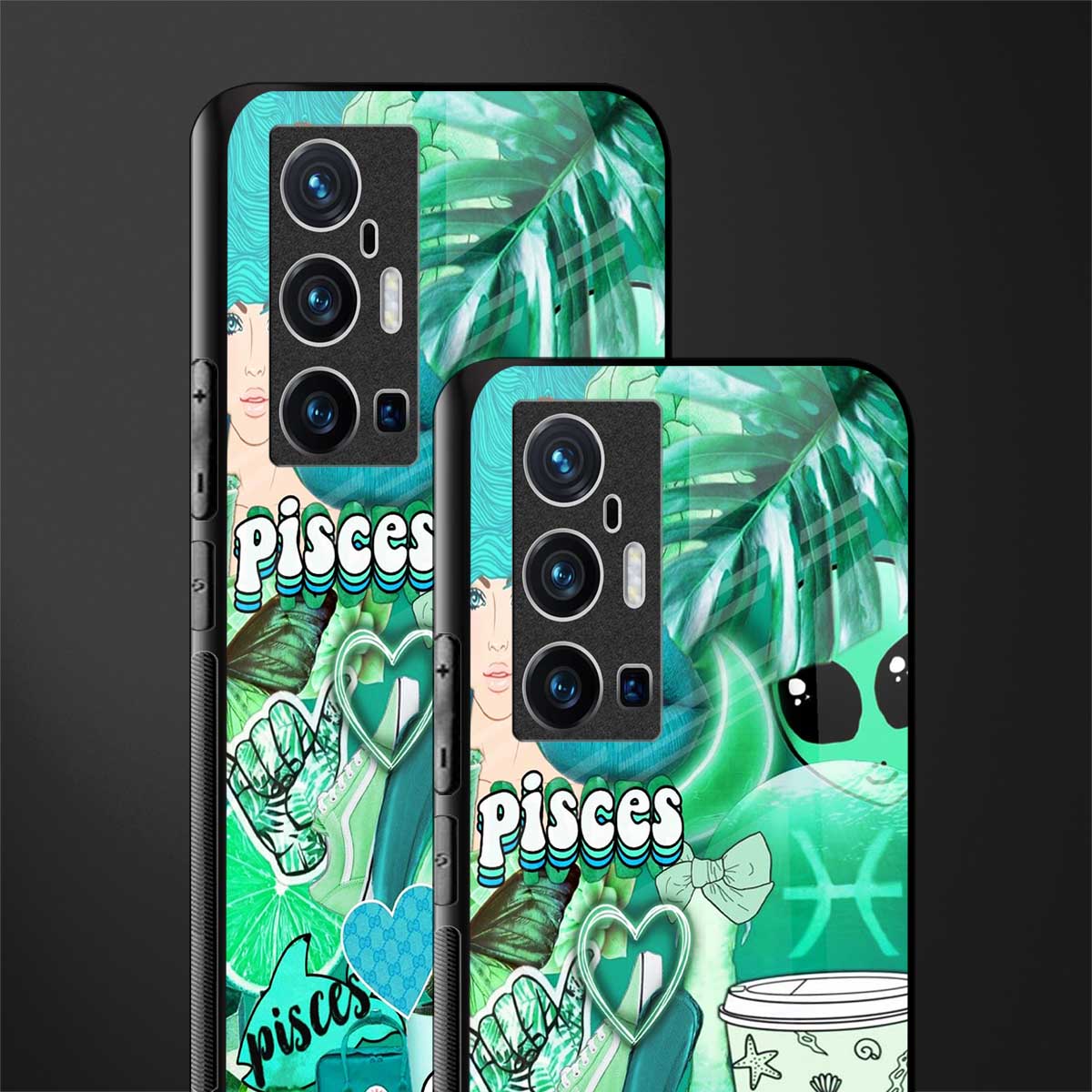 pisces aesthetic collage glass case for vivo x70 pro plus image-2