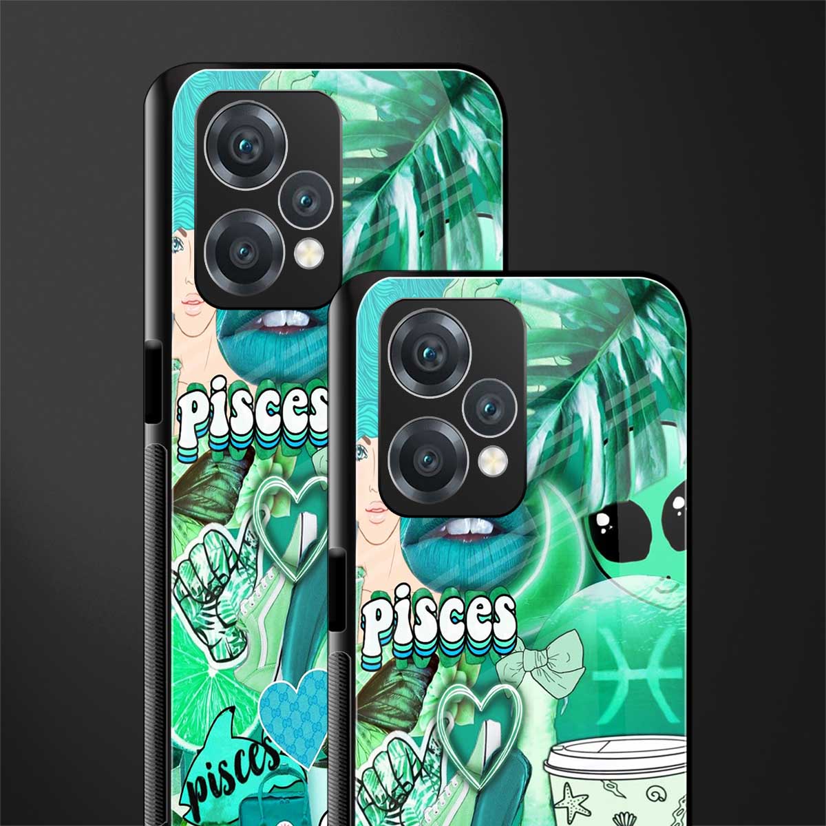 pisces aesthetic collage back phone cover | glass case for realme 9 pro 5g
