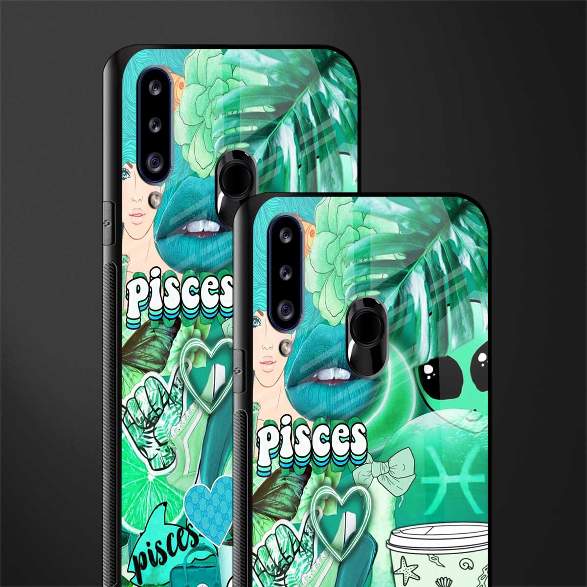 pisces aesthetic collage glass case for samsung galaxy a20s image-2