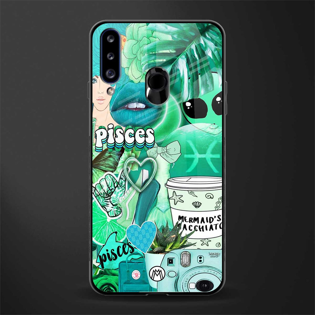 pisces aesthetic collage glass case for samsung galaxy a20s image