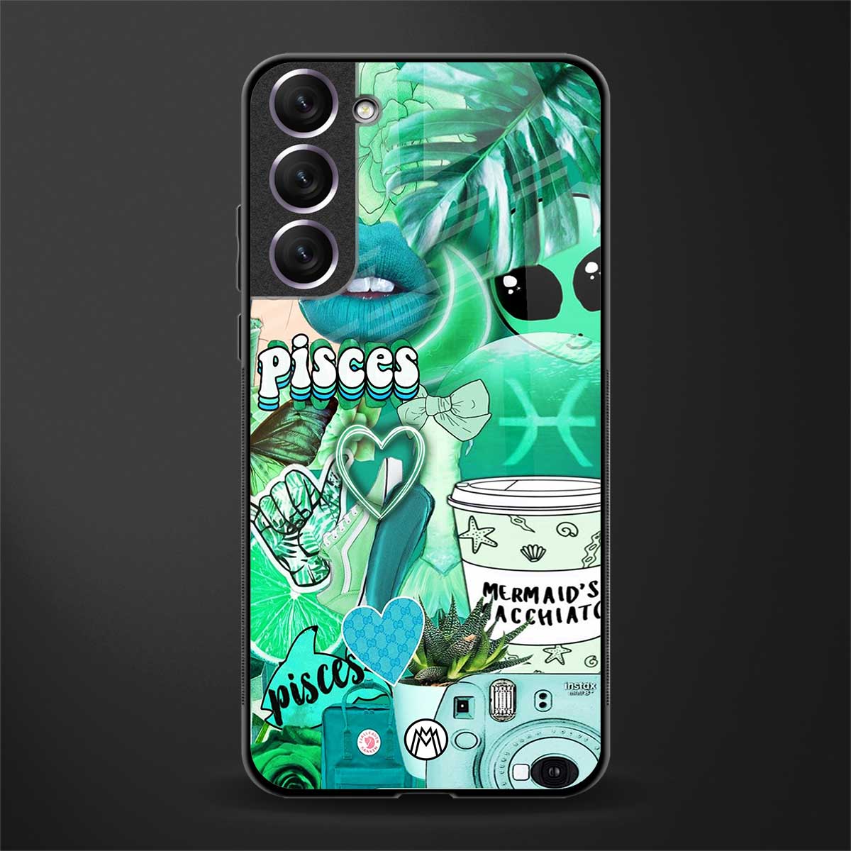 pisces aesthetic collage glass case for samsung galaxy s21 plus image