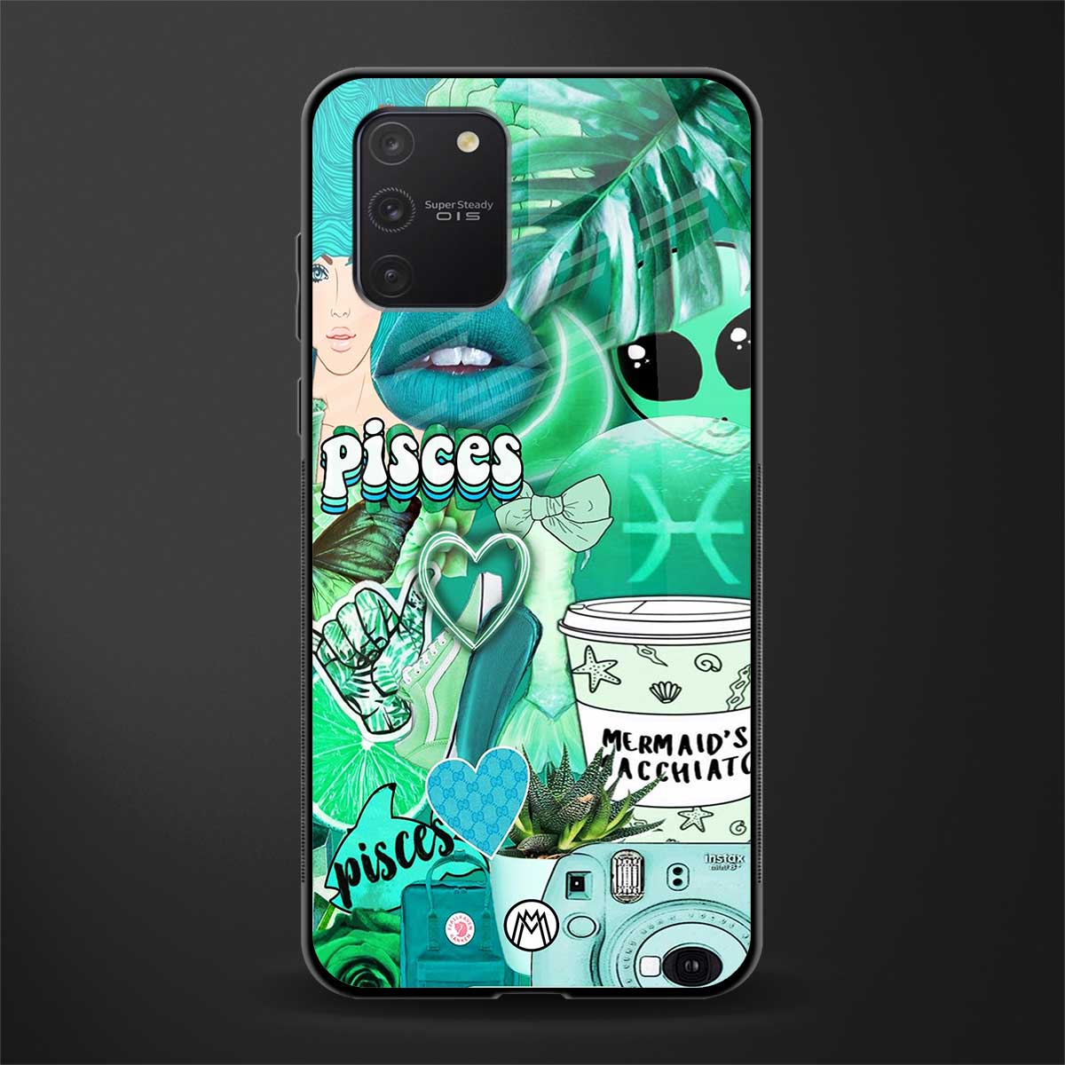 pisces aesthetic collage glass case for samsung galaxy a91 image
