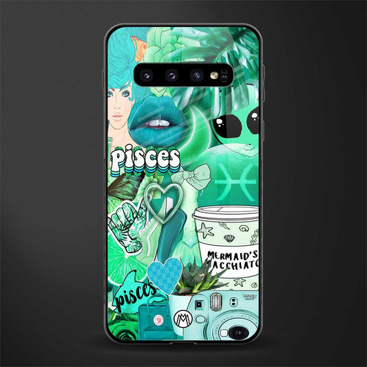 pisces aesthetic collage glass case for samsung galaxy s10 image