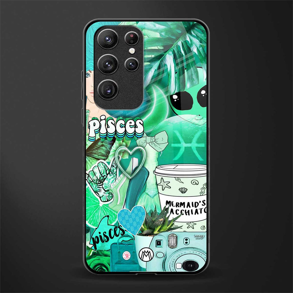 pisces aesthetic collage glass case for samsung galaxy s22 ultra 5g image