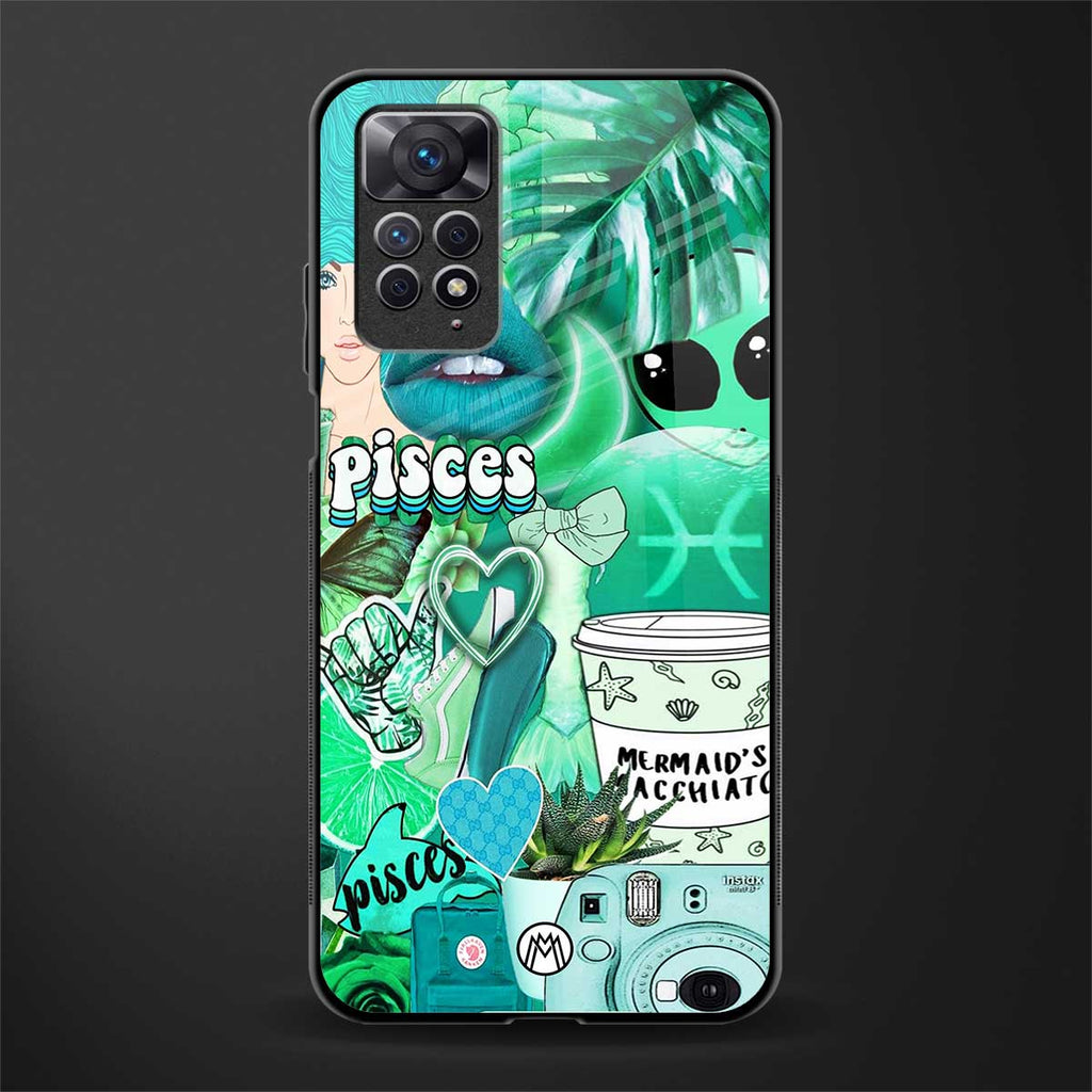 pisces aesthetic collage glass case for redmi note 11 pro image
