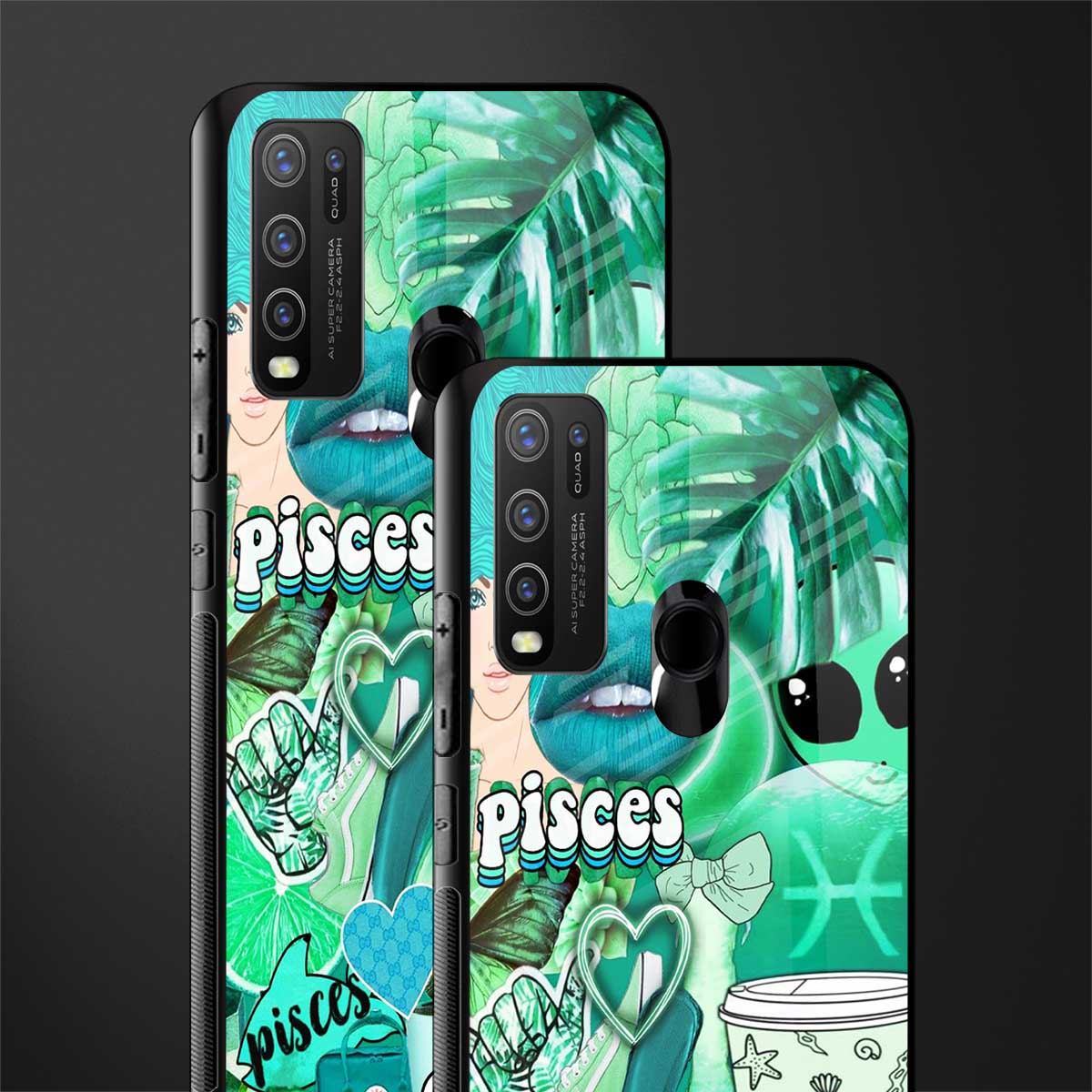 pisces aesthetic collage glass case for vivo y50 image-2