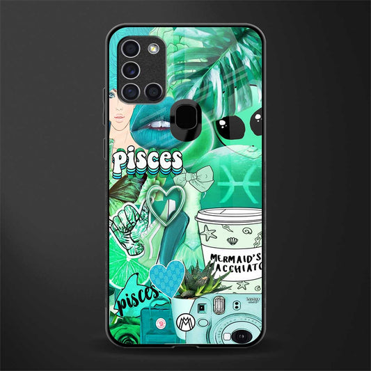 pisces aesthetic collage glass case for samsung galaxy a21s image