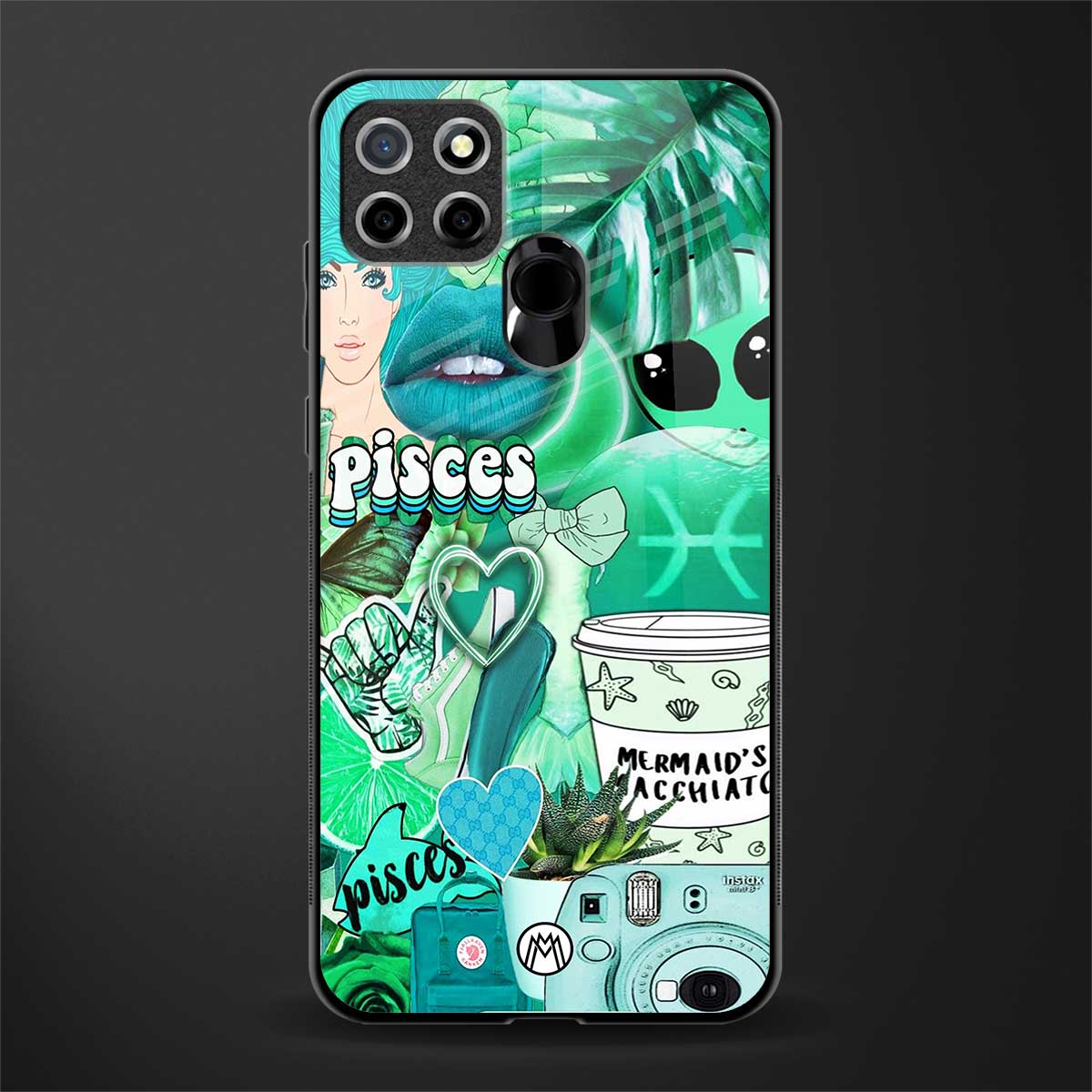 pisces aesthetic collage glass case for realme narzo 30a image