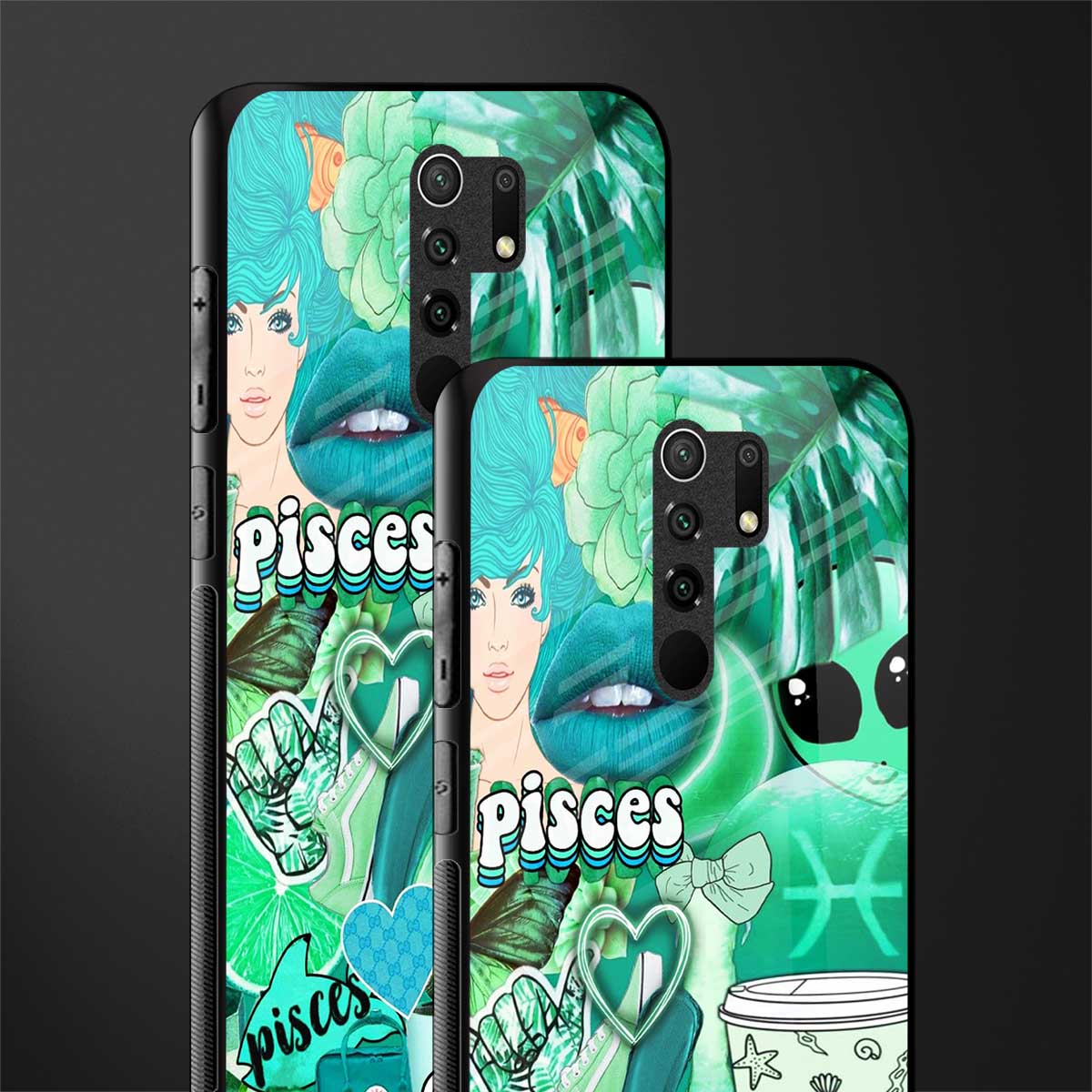 pisces aesthetic collage glass case for redmi 9 prime image-2