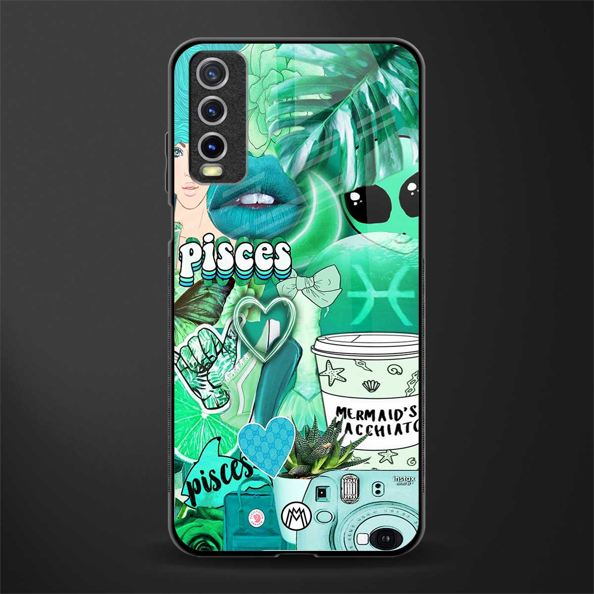 pisces aesthetic collage glass case for vivo y20i vivo y20t image