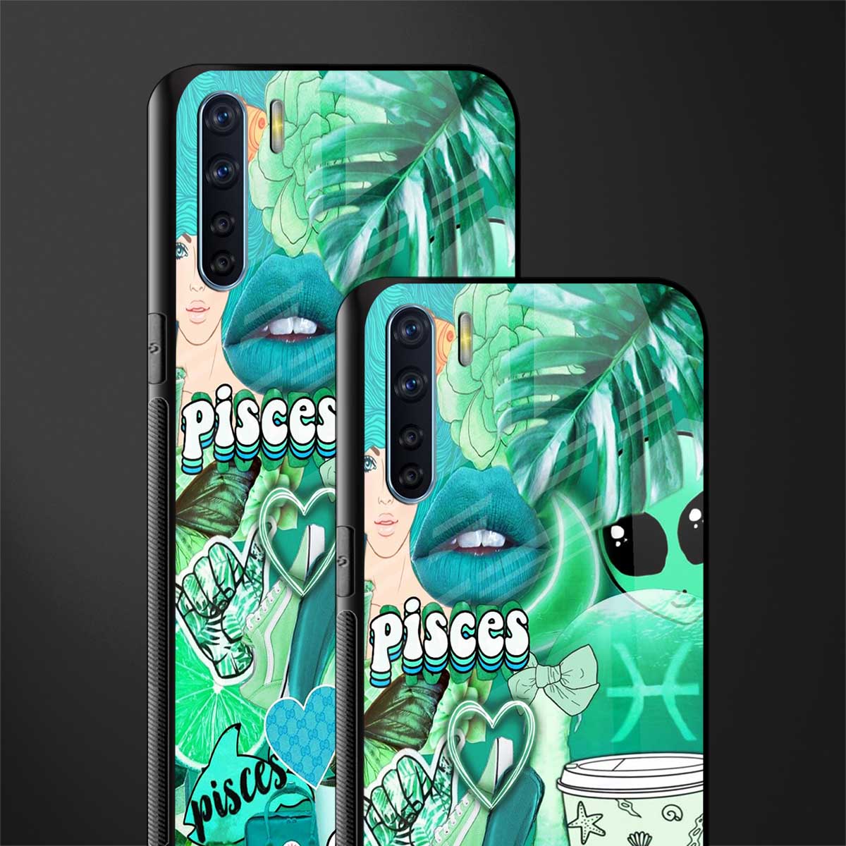 pisces aesthetic collage glass case for oppo f15 image-2