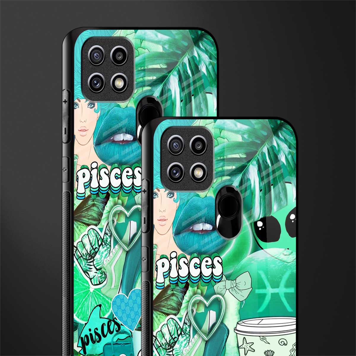 pisces aesthetic collage glass case for oppo a15s image-2