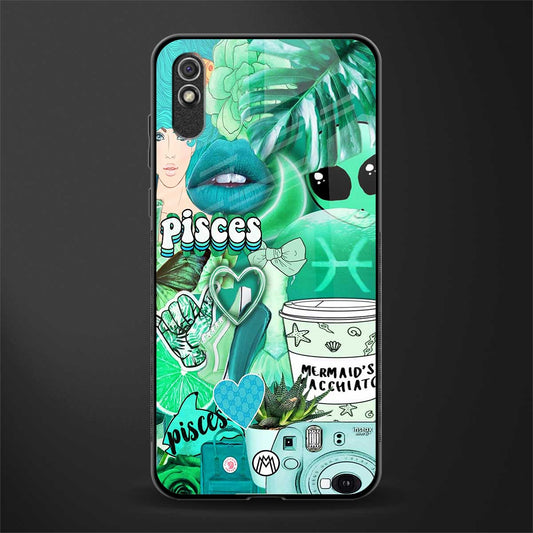 pisces aesthetic collage glass case for redmi 9i image
