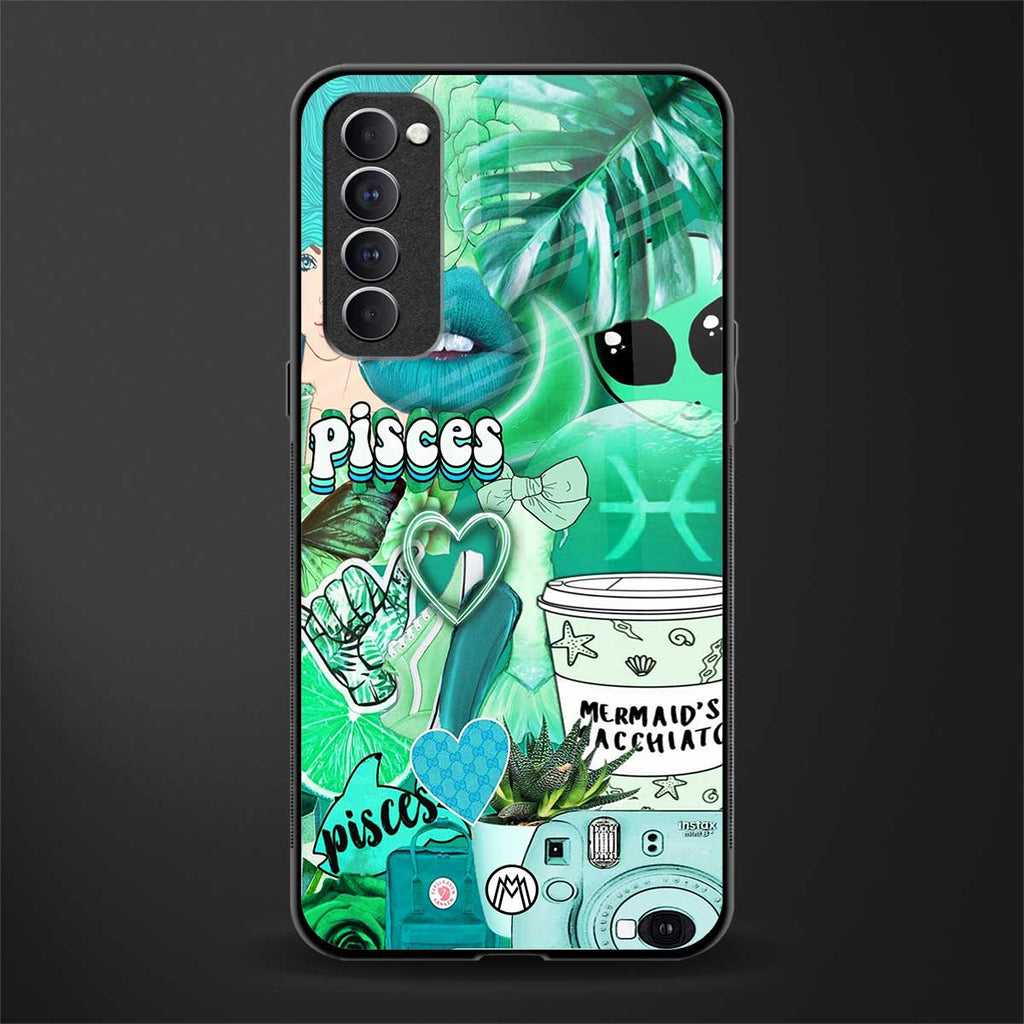 pisces aesthetic collage glass case for oppo reno 4 pro image