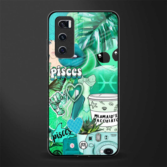 pisces aesthetic collage glass case for vivo v20 se image