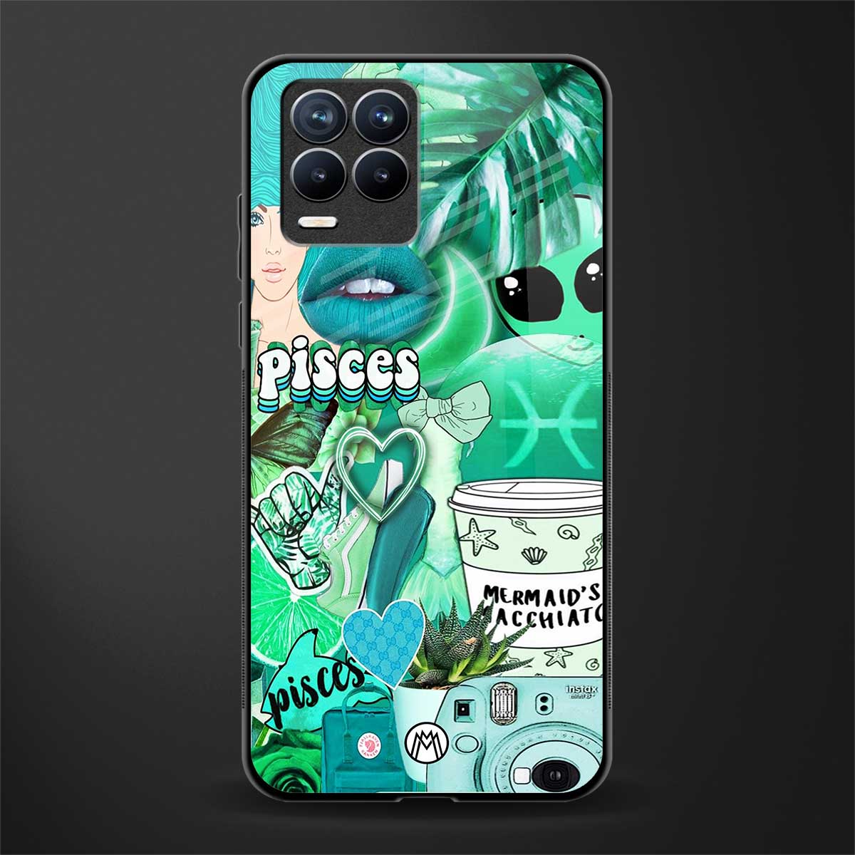 pisces aesthetic collage glass case for realme 8 pro image