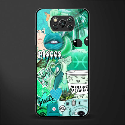 pisces aesthetic collage glass case for poco x3 image