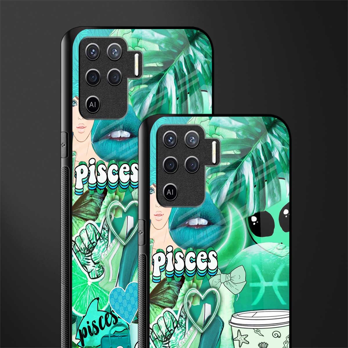 pisces aesthetic collage glass case for oppo f19 pro image-2