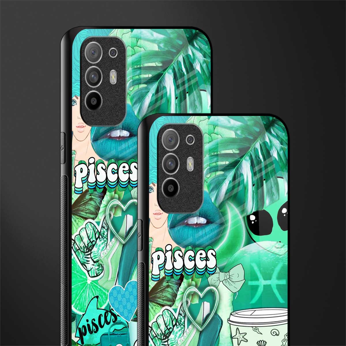 pisces aesthetic collage glass case for oppo f19 pro plus image-2