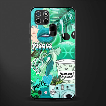 pisces aesthetic collage glass case for realme c21y image