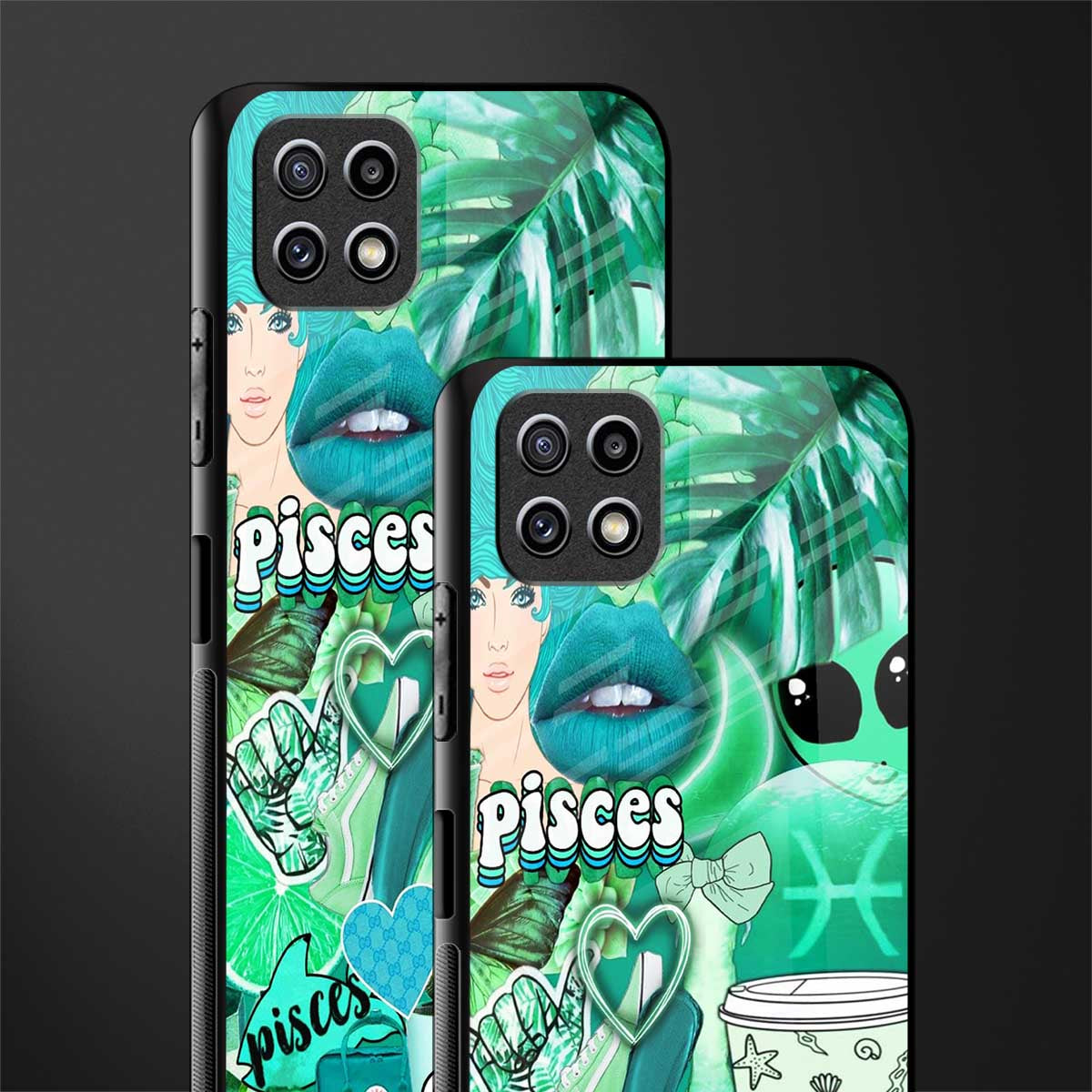 pisces aesthetic collage glass case for samsung galaxy a22 5g image-2