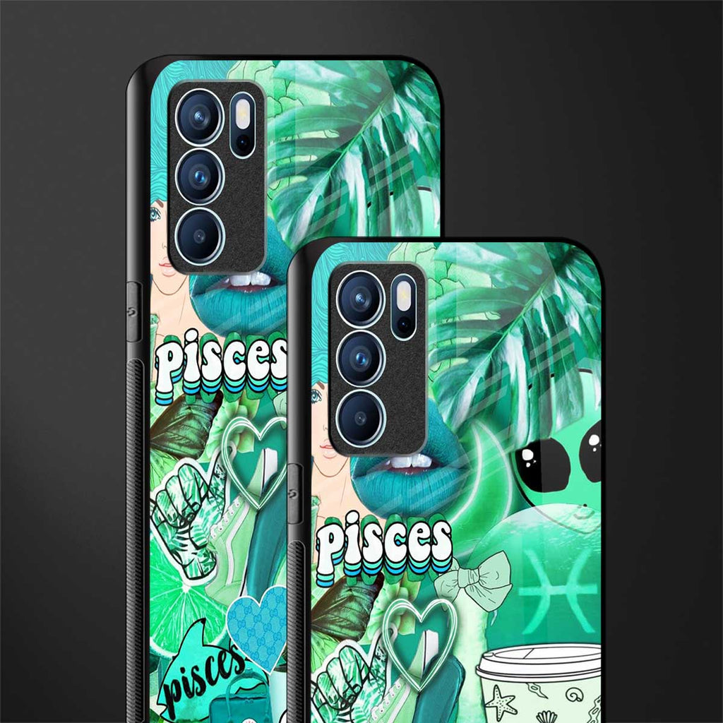 pisces aesthetic collage glass case for oppo reno6 5g image-2