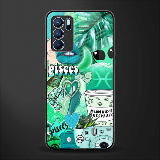 pisces aesthetic collage glass case for oppo reno6 5g image