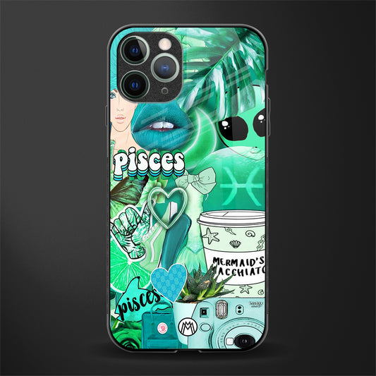 pisces aesthetic collage glass case for iphone 11 pro image