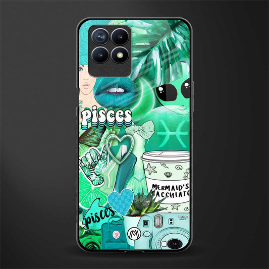 pisces aesthetic collage glass case for realme 8i image