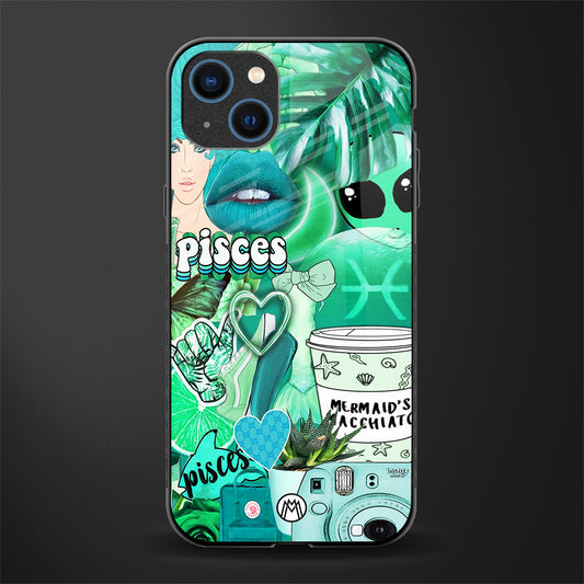 pisces aesthetic collage glass case for iphone 13 image