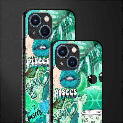 pisces aesthetic collage glass case for iphone 13 mini image-2