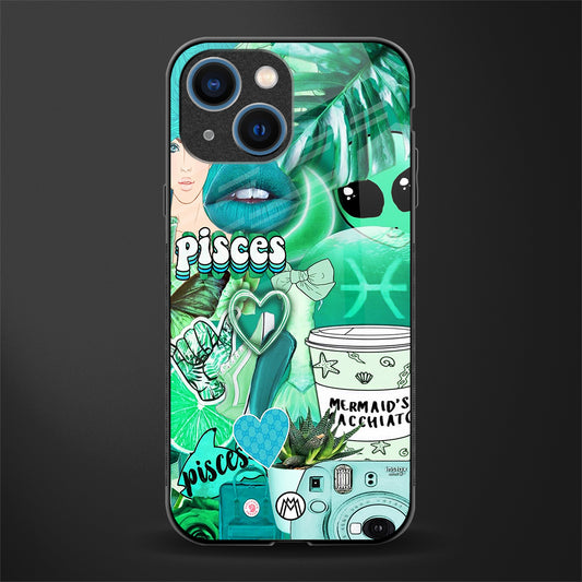 pisces aesthetic collage glass case for iphone 13 mini image