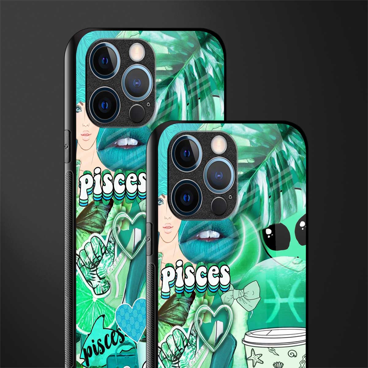 pisces aesthetic collage glass case for iphone 12 pro image-2