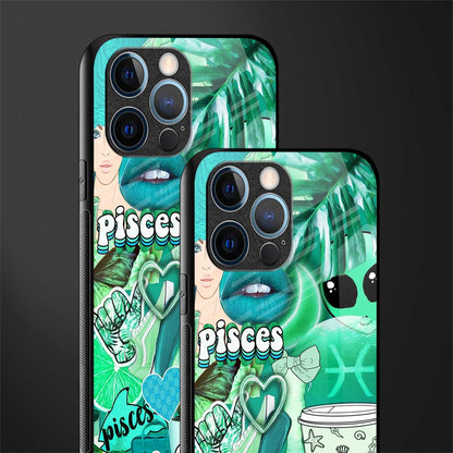 pisces aesthetic collage glass case for iphone 13 pro image-2